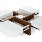 Modern White and Walnut Square Coffee Table with Storage By Homeroots | Coffee Tables | Modishstore - 2
