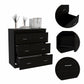 33" Black Three Drawer Dresser By Homeroots | Dressers | Modishstore - 4