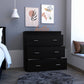 33" Black Three Drawer Dresser By Homeroots | Dressers | Modishstore - 5