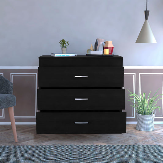 29" Black Three Drawer Dresser By Homeroots | Dressers | Modishstore