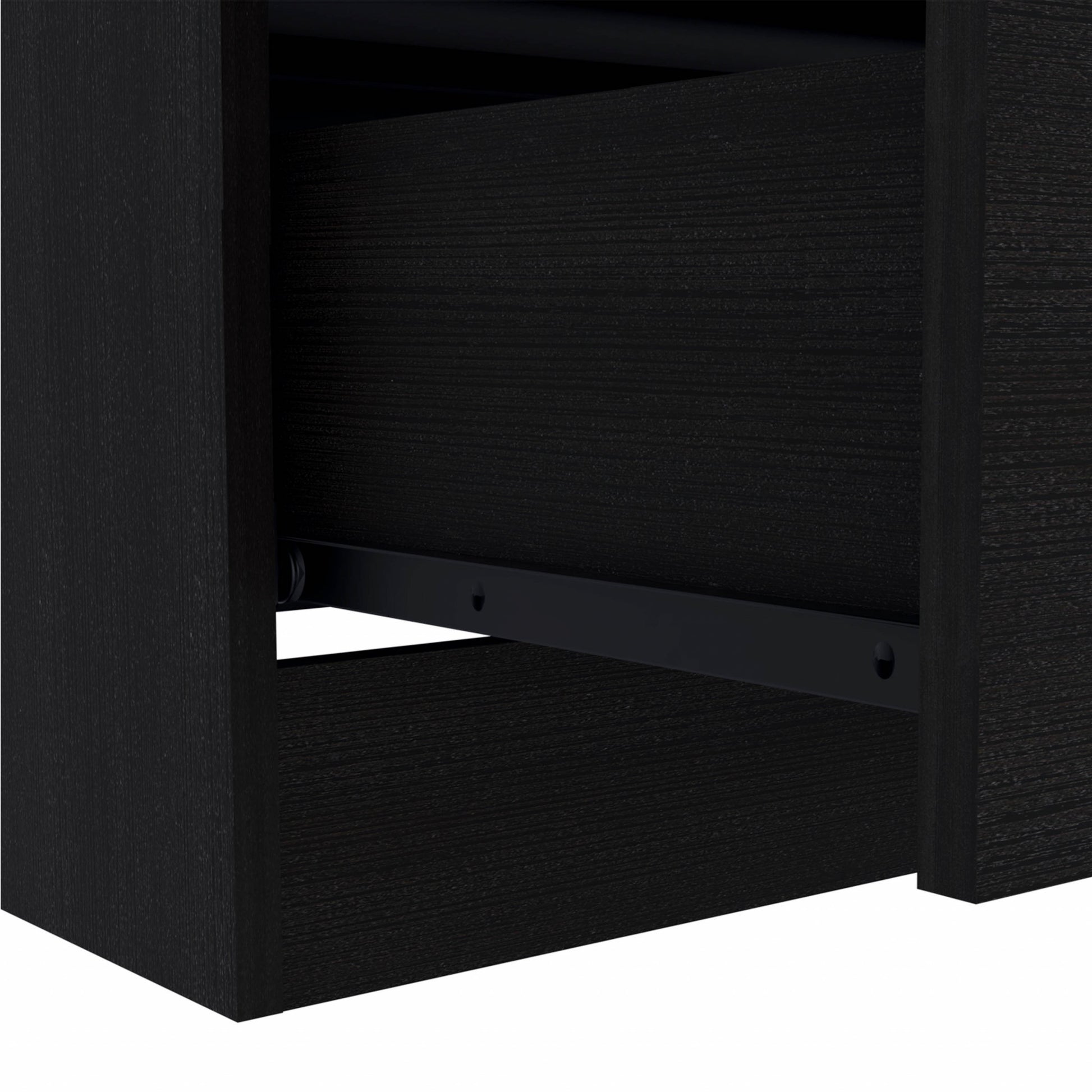 29" Black Three Drawer Dresser By Homeroots | Dressers | Modishstore - 4