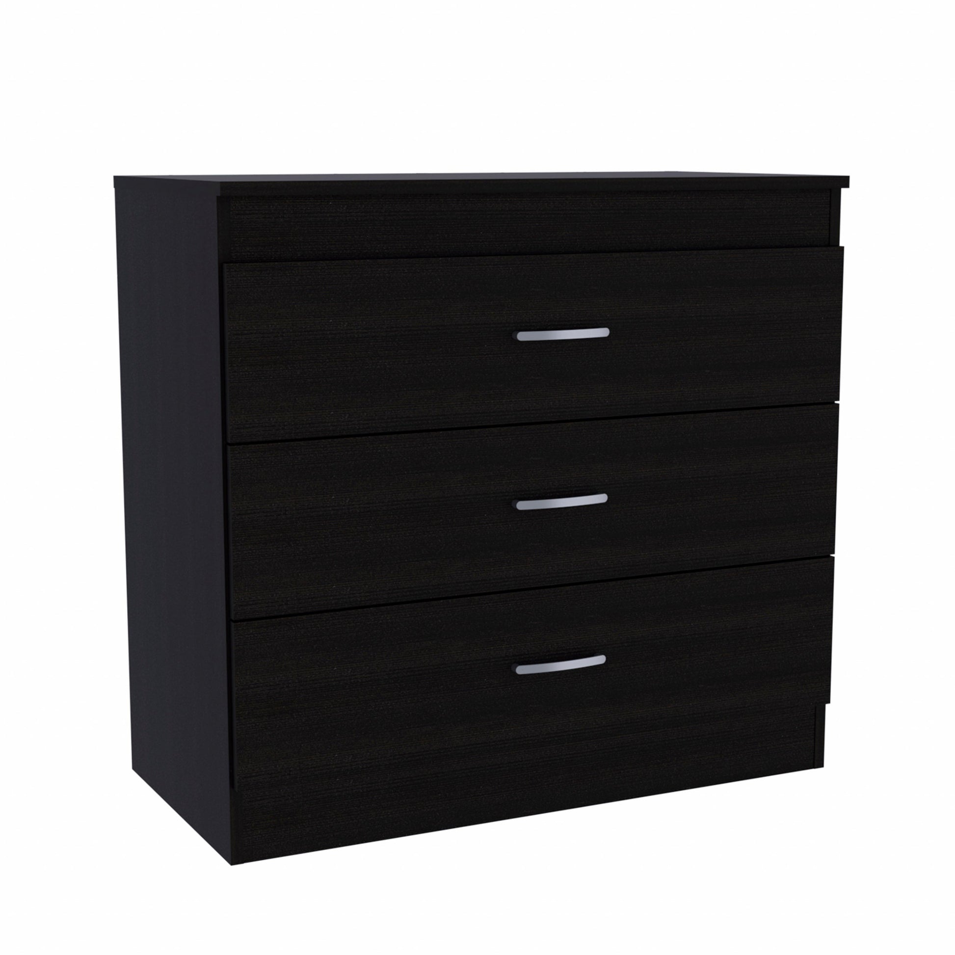 29" Black Three Drawer Dresser By Homeroots | Dressers | Modishstore - 7