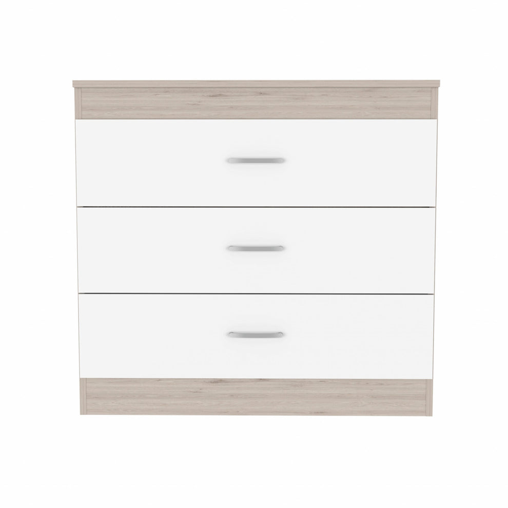 29" Light Gray and White Three Drawer Dresser By Homeroots | Dressers | Modishstore - 6