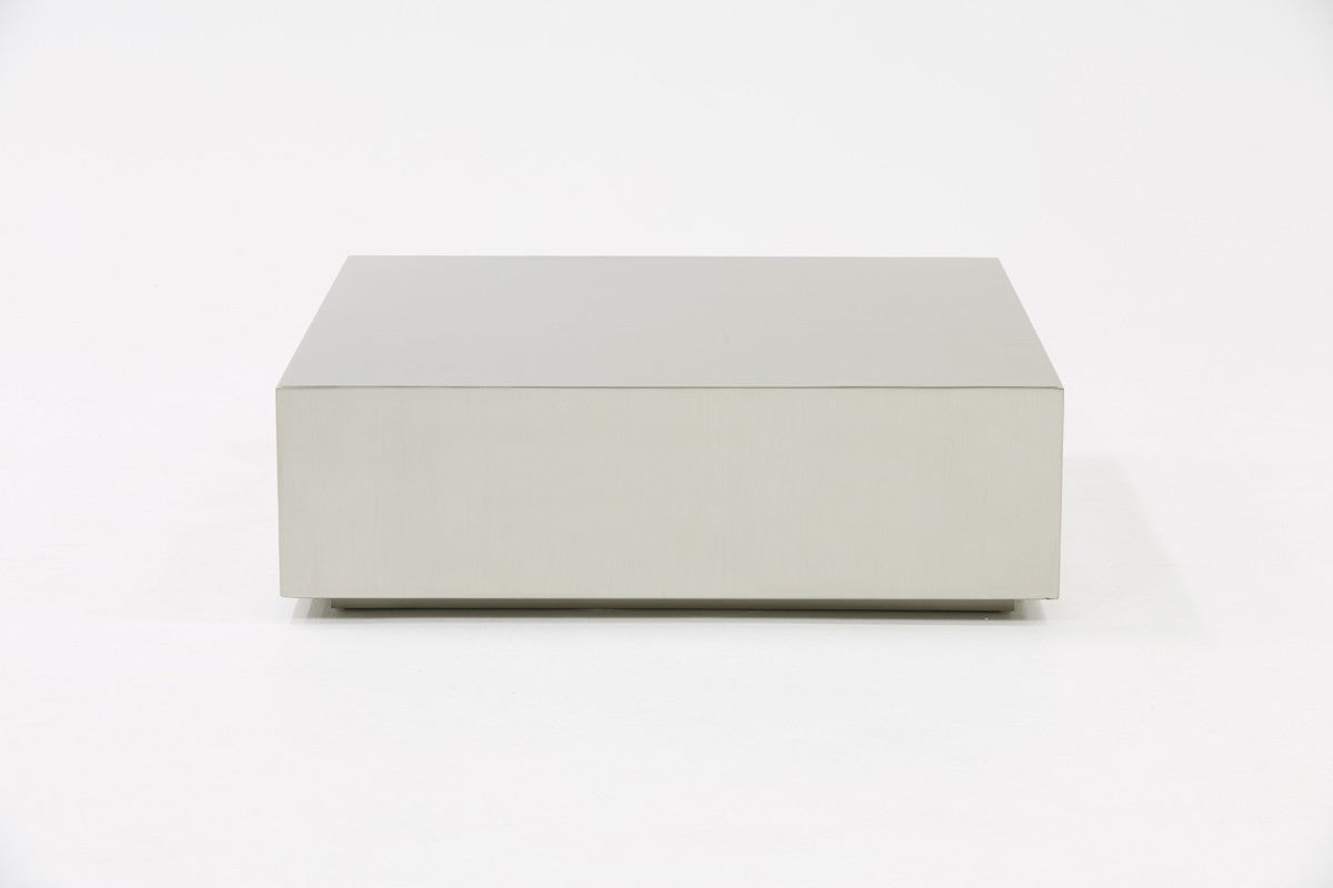 Modern Brushed Silver Stainless Steel Coffee Table By Homeroots | Coffee Tables | Modishstore - 2