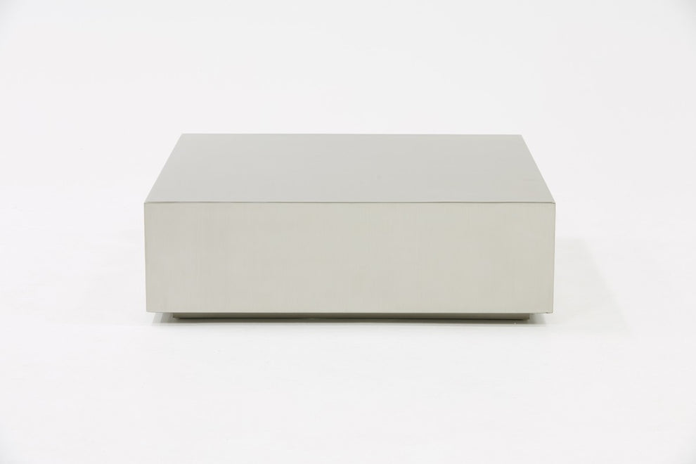 Modern Brushed Silver Stainless Steel Coffee Table By Homeroots | Coffee Tables | Modishstore - 2