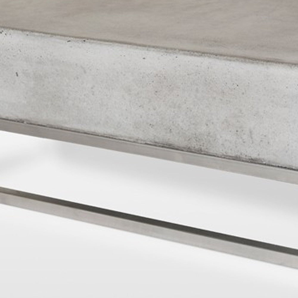 Modern Square Dark Gray Concrete and Steel Coffee Table By Homeroots | Coffee Tables | Modishstore - 4