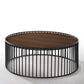 Modern Walnut and Black Metal Rods Round Coffee Table By Homeroots | Coffee Tables | Modishstore - 2