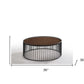 Modern Walnut and Black Metal Rods Round Coffee Table By Homeroots | Coffee Tables | Modishstore - 8