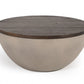 Modern Grey Concrete and Brown Oak Round Coffee Table By Homeroots | Coffee Tables | Modishstore