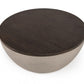 Modern Grey Concrete and Brown Oak Round Coffee Table By Homeroots | Coffee Tables | Modishstore - 2