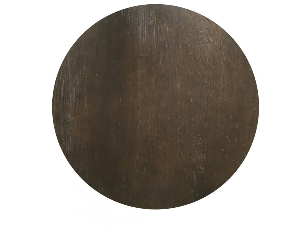 Modern Grey Concrete and Brown Oak Round Coffee Table By Homeroots | Coffee Tables | Modishstore - 4