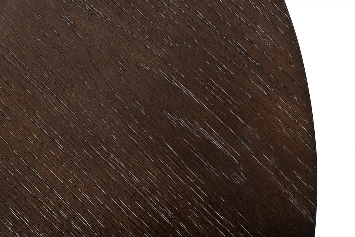 Modern Grey Concrete and Brown Oak Round Coffee Table By Homeroots | Coffee Tables | Modishstore - 6