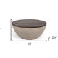 Modern Grey Concrete and Brown Oak Round Coffee Table By Homeroots | Coffee Tables | Modishstore - 7