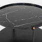 Modern Black Marble Painted Round Metal Coffee Table By Homeroots | Coffee Tables | Modishstore - 3