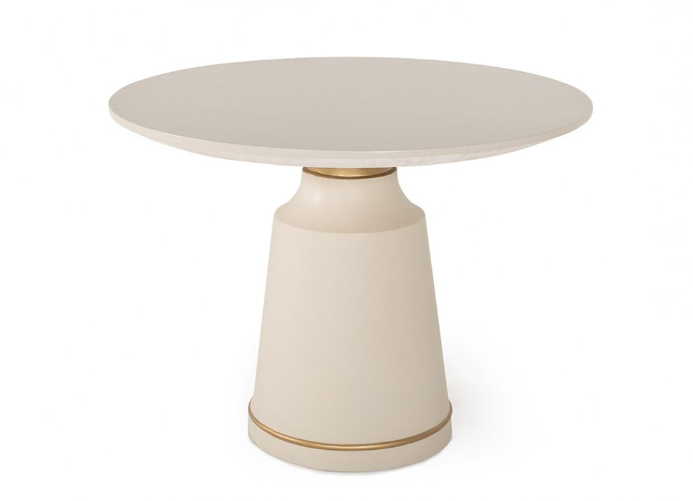 Modern Off-White Concrete and Antique Brass Coffee Table By Homeroots | Coffee Tables | Modishstore - 4