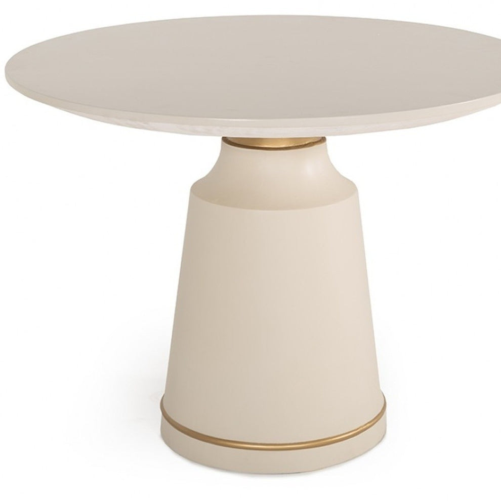 Modern Off-White Concrete and Antique Brass Coffee Table By Homeroots | Coffee Tables | Modishstore - 5