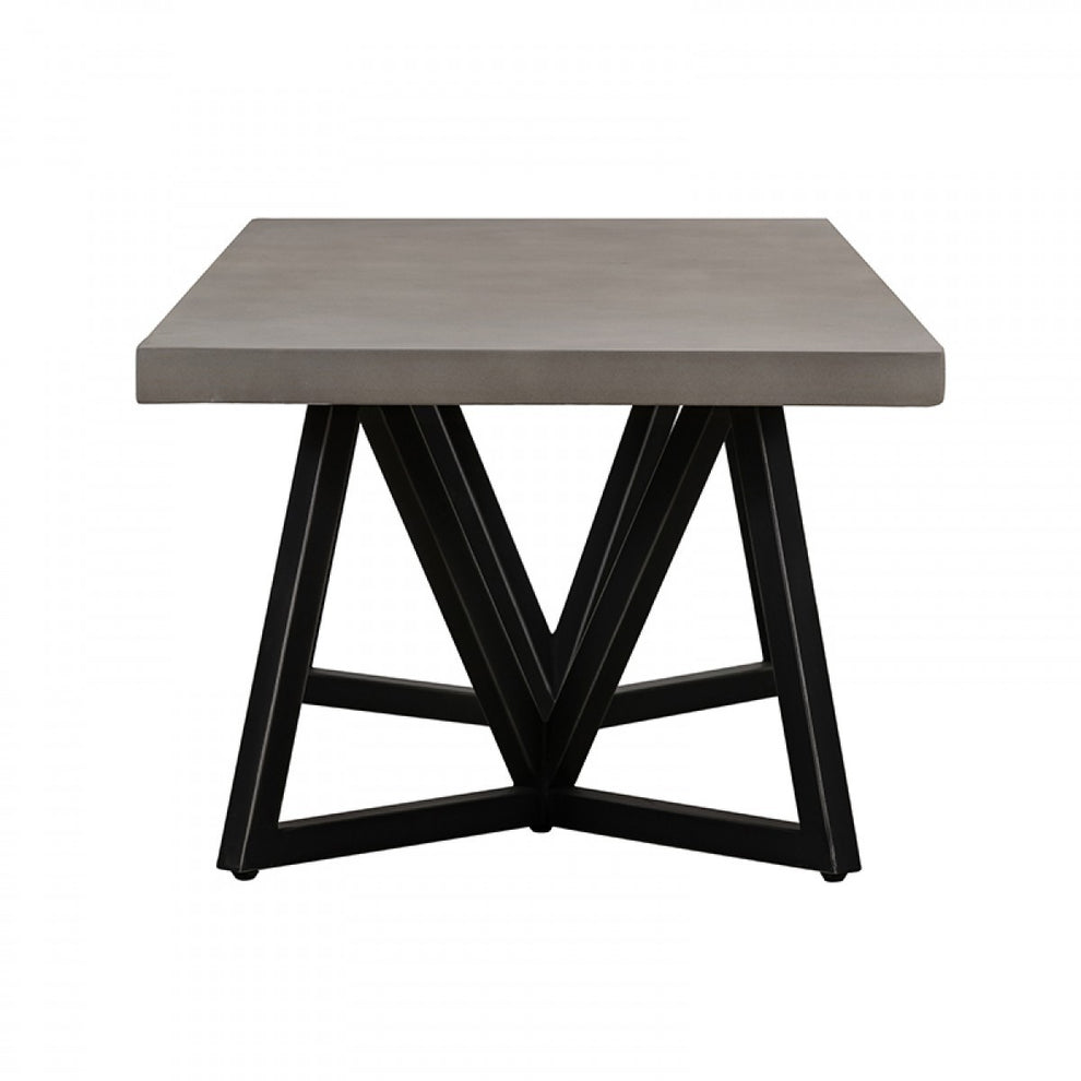 Modern Dark Gray Concrete and Black Metal Coffee Table By Homeroots | Coffee Tables | Modishstore - 3