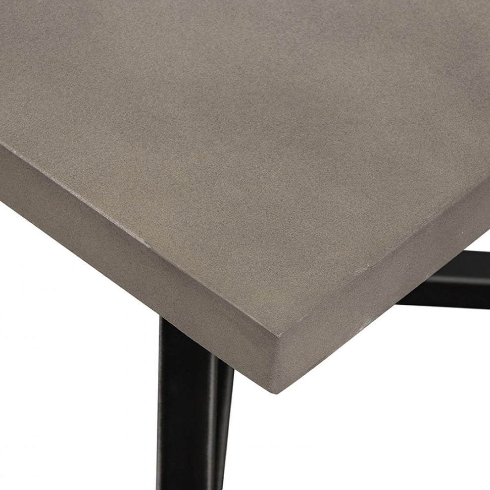 Modern Dark Gray Concrete and Black Metal Coffee Table By Homeroots | Coffee Tables | Modishstore - 4