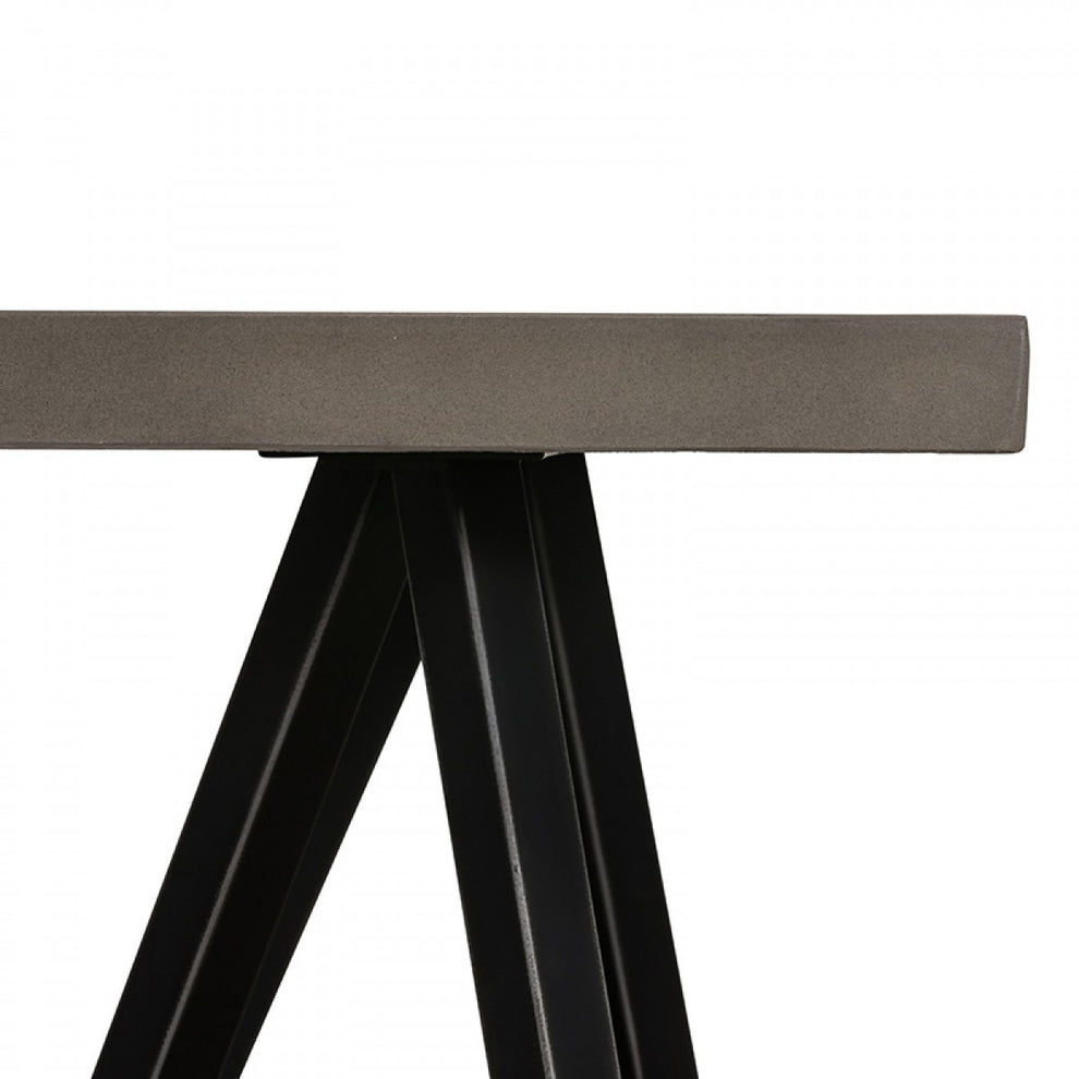 Modern Dark Gray Concrete and Black Metal Coffee Table By Homeroots | Coffee Tables | Modishstore - 5