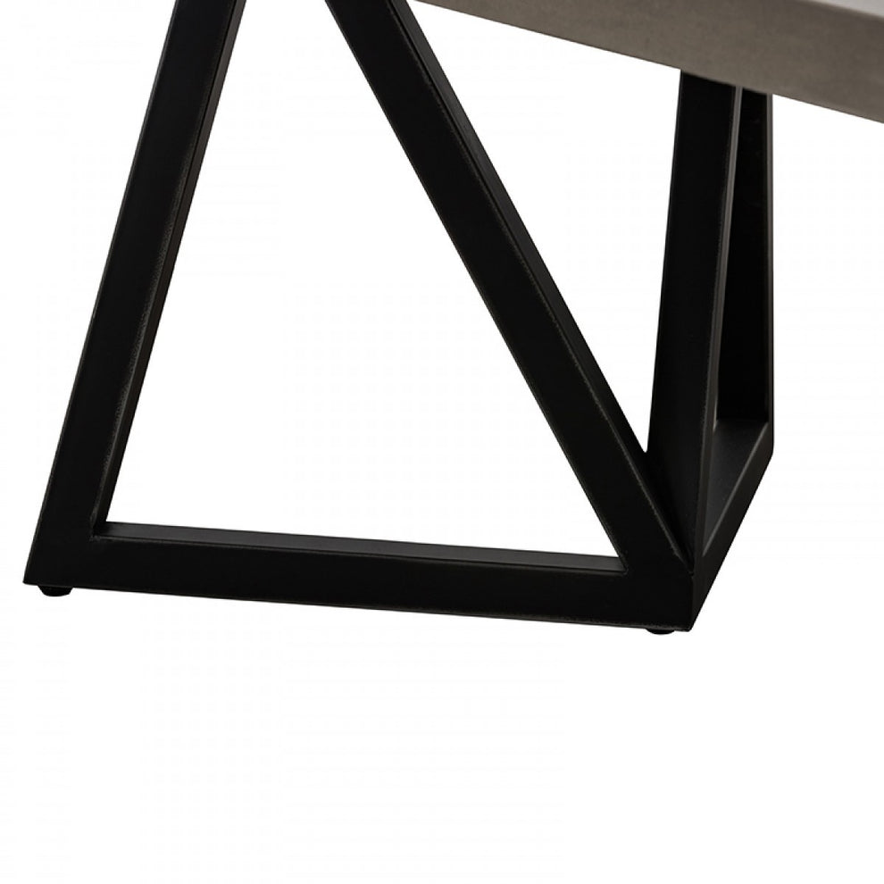 Modern Dark Gray Concrete and Black Metal Coffee Table By Homeroots | Coffee Tables | Modishstore - 6