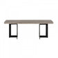 Modern Dark Gray Concrete and Black Steel Coffee Table By Homeroots