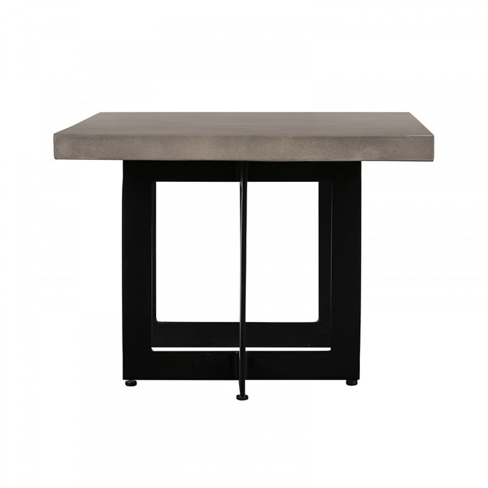 Modern Dark Gray Concrete and Black Steel Coffee Table By Homeroots | Coffee Tables | Modishstore - 3