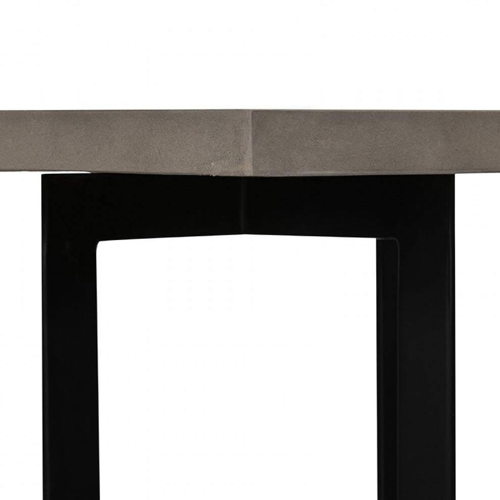 Modern Dark Gray Concrete and Black Steel Coffee Table By Homeroots | Coffee Tables | Modishstore - 4