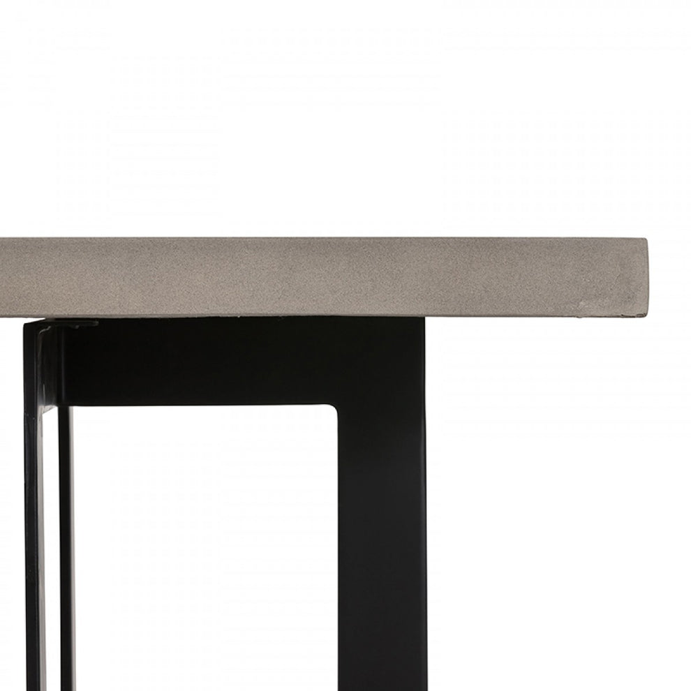 Modern Dark Gray Concrete and Black Steel Coffee Table By Homeroots | Coffee Tables | Modishstore - 5