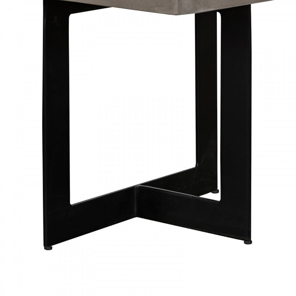Modern Dark Gray Concrete and Black Steel Coffee Table By Homeroots | Coffee Tables | Modishstore - 6