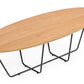 Industrial Large Oak and Black Powder Metal Coffee Table By Homeroots | Coffee Tables | Modishstore