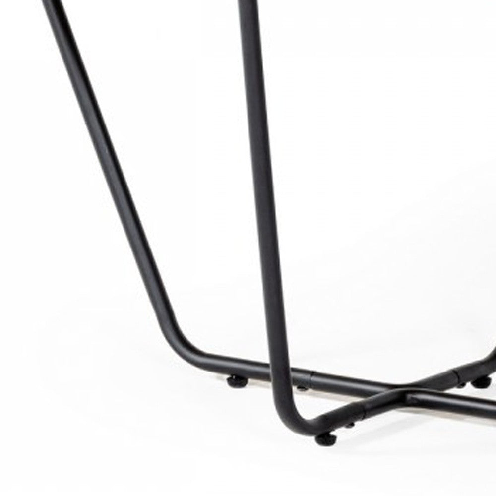 Industrial Small Oak and Black Powder Metal Coffee Table By Homeroots | Coffee Tables | Modishstore - 7