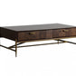 Modern Dark Mango Acacia and Brass Coffee Table By Homeroots | Coffee Tables | Modishstore
