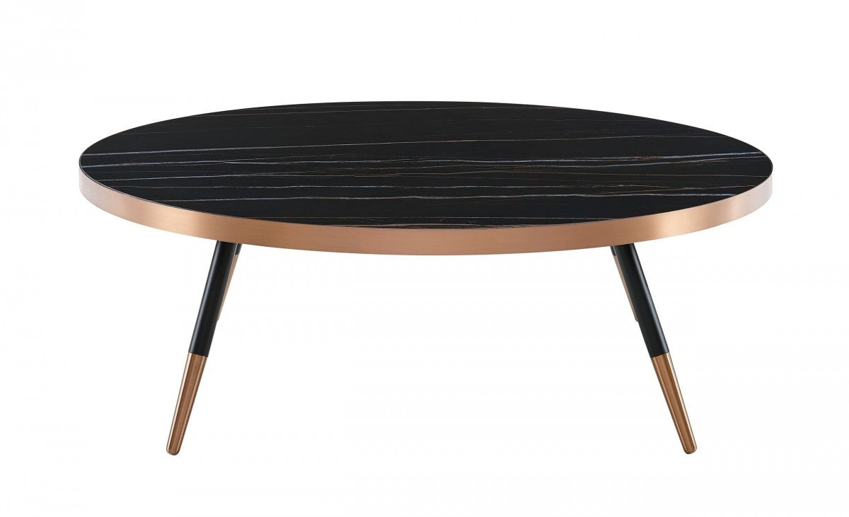 Modern Large Black and Gold Ceramic Coffee Table By Homeroots | Coffee Tables | Modishstore