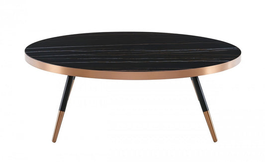 Modern Large Black and Gold Ceramic Coffee Table By Homeroots | Coffee Tables | Modishstore