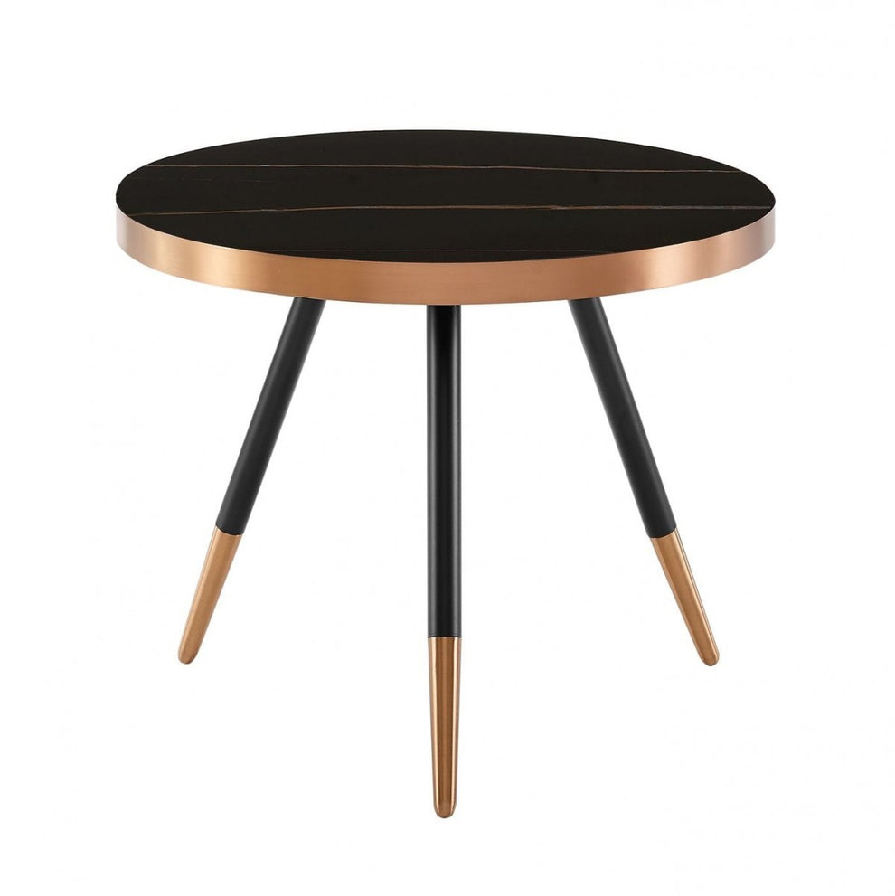 Modern Small Black and Gold Ceramic Coffee Table By Homeroots | Coffee Tables | Modishstore - 2
