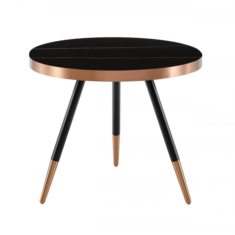 Modern Small Black and Gold Ceramic Coffee Table By Homeroots | Coffee Tables | Modishstore - 3