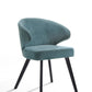 Set of Two Teal Black Modern Dining Chairs By Homeroots | Dining Chairs | Modishstore - 2