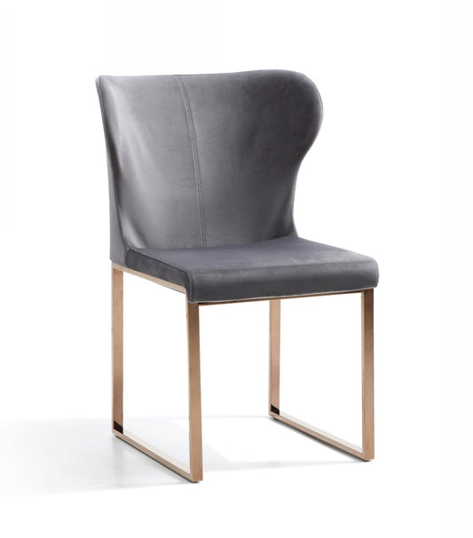Gray Rosegold Velvet Dining Chair By Homeroots | Dining Chairs | Modishstore