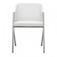 Set of Two White Faux Leather Modern Dining Chairs By Homeroots - 472150 | Dining Chairs | Modishstore - 2