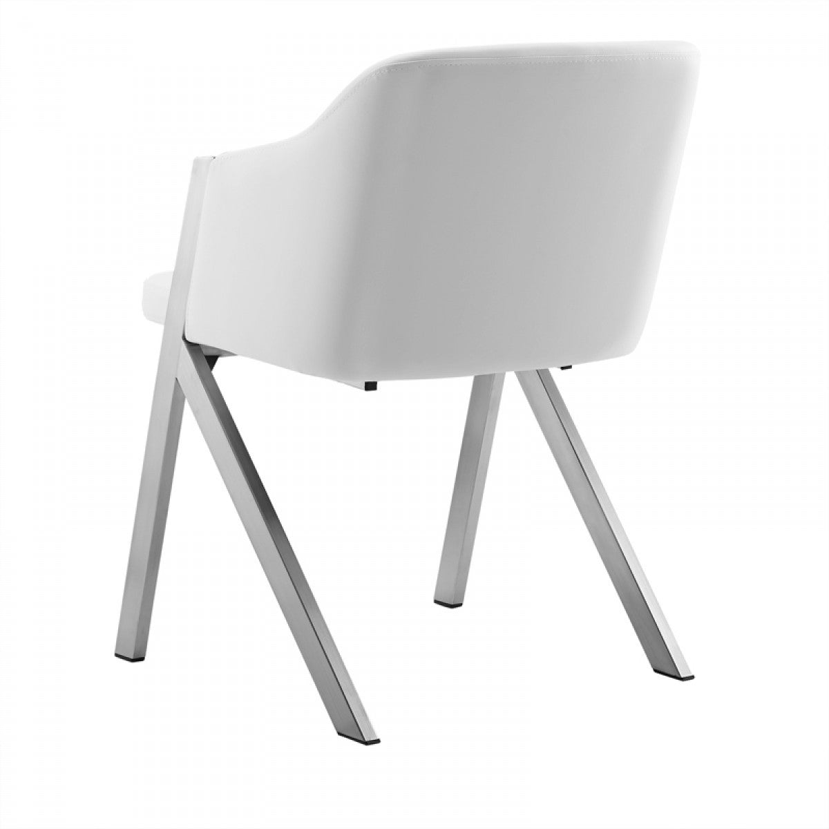 Set of Two White Faux Leather Modern Dining Chairs By Homeroots - 472150 | Dining Chairs | Modishstore - 3