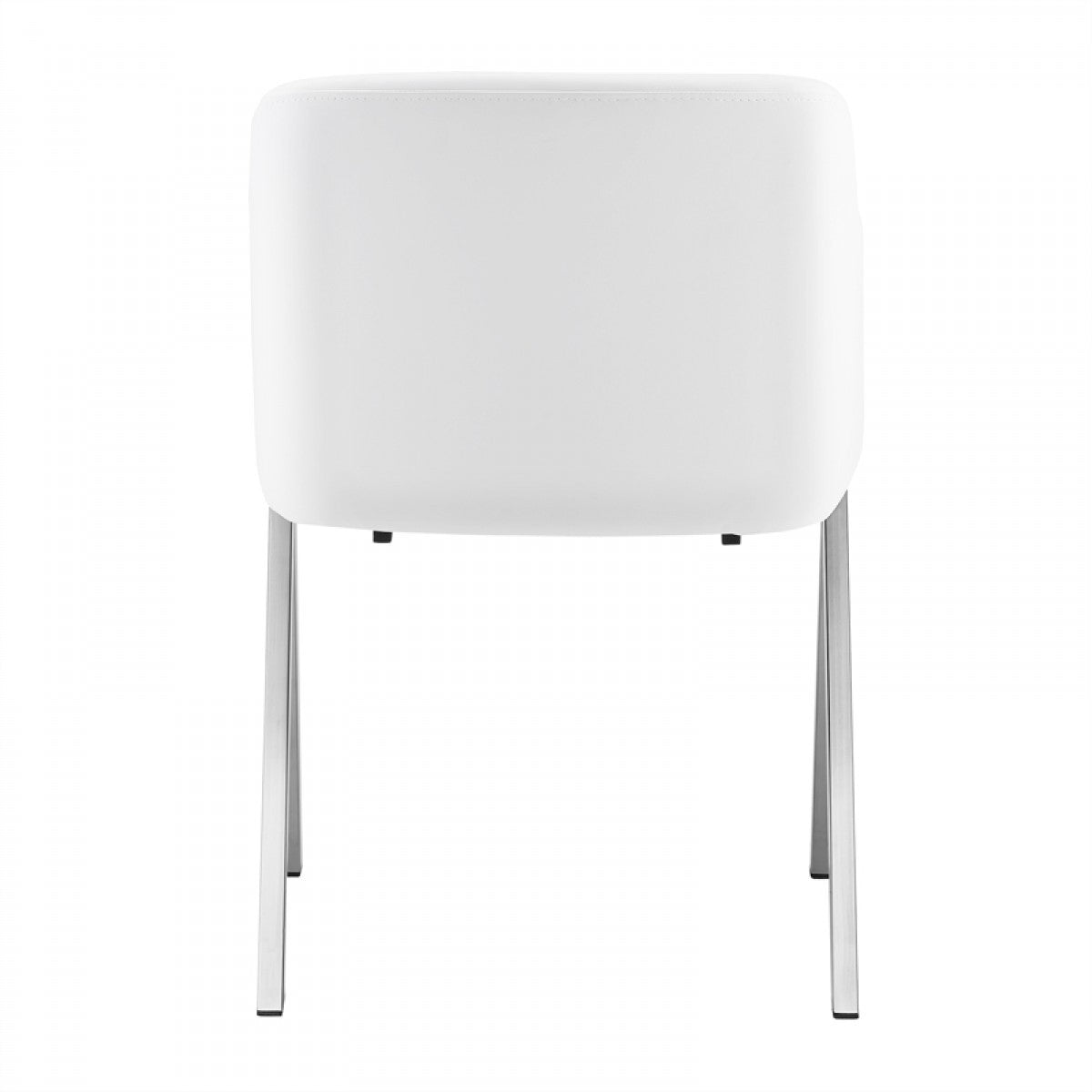 Set of Two White Faux Leather Modern Dining Chairs By Homeroots - 472150 | Dining Chairs | Modishstore - 4