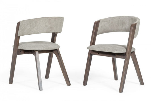 Set of Two Gray Wenge Dining Chairs By Homeroots | Dining Chairs | Modishstore