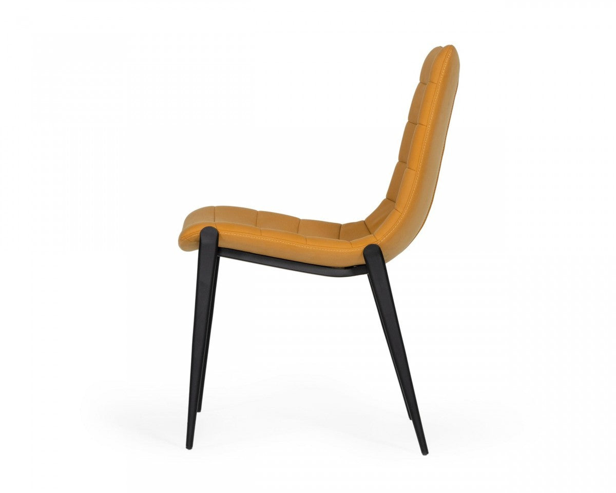 Set of Two Tan Faux Leather Industrial Dining Chairs By Homeroots | Dining Chairs | Modishstore - 3
