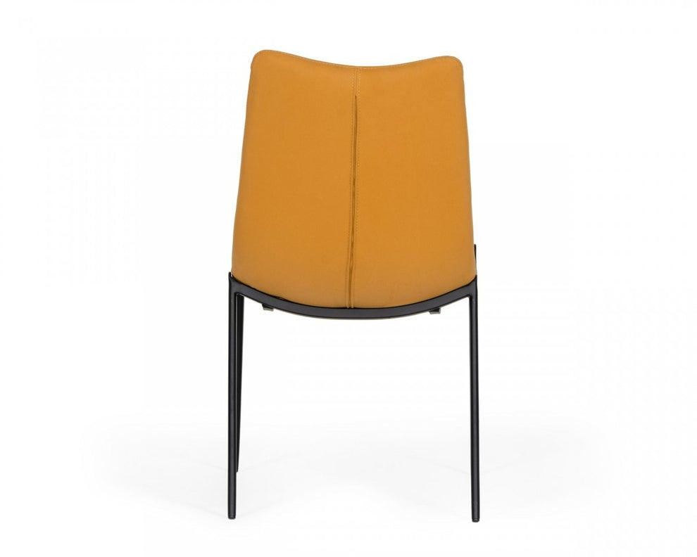 Set of Two Tan Faux Leather Industrial Dining Chairs By Homeroots | Dining Chairs | Modishstore - 4