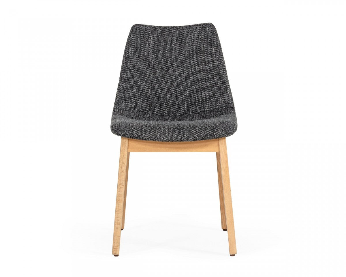 Set of Two Dark Gray Fabric Dining Chairs By Homeroots | Dining Chairs | Modishstore - 2