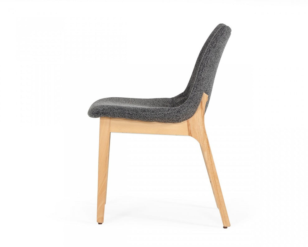 Set of Two Dark Gray Fabric Dining Chairs By Homeroots | Dining Chairs | Modishstore - 3