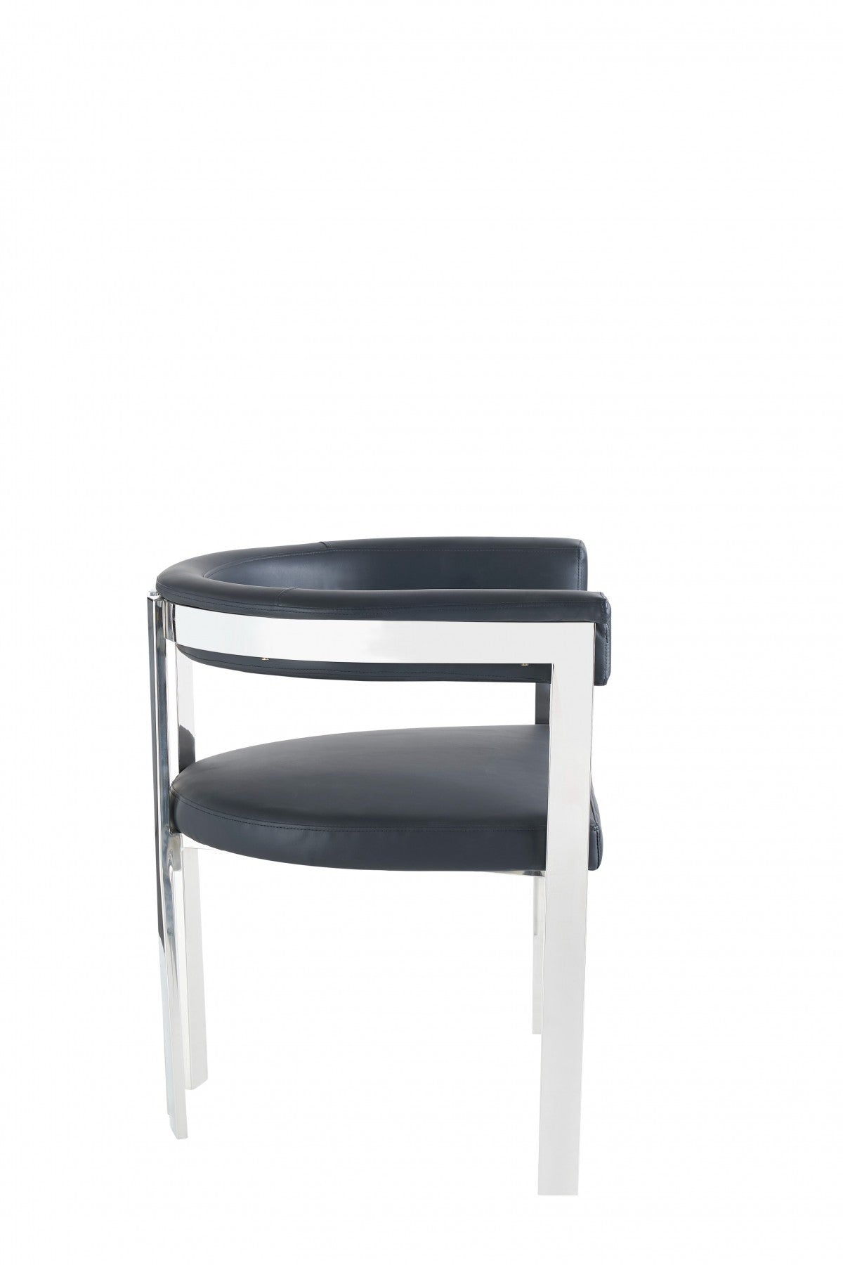 Black Silver Dining Chair By Homeroots | Dining Chairs | Modishstore - 3