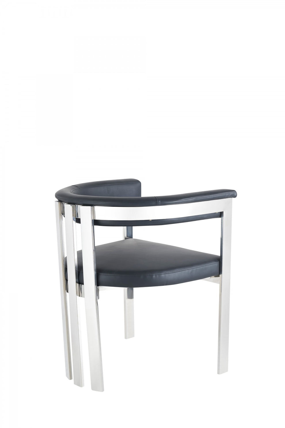 Black Silver Dining Chair By Homeroots | Dining Chairs | Modishstore - 4