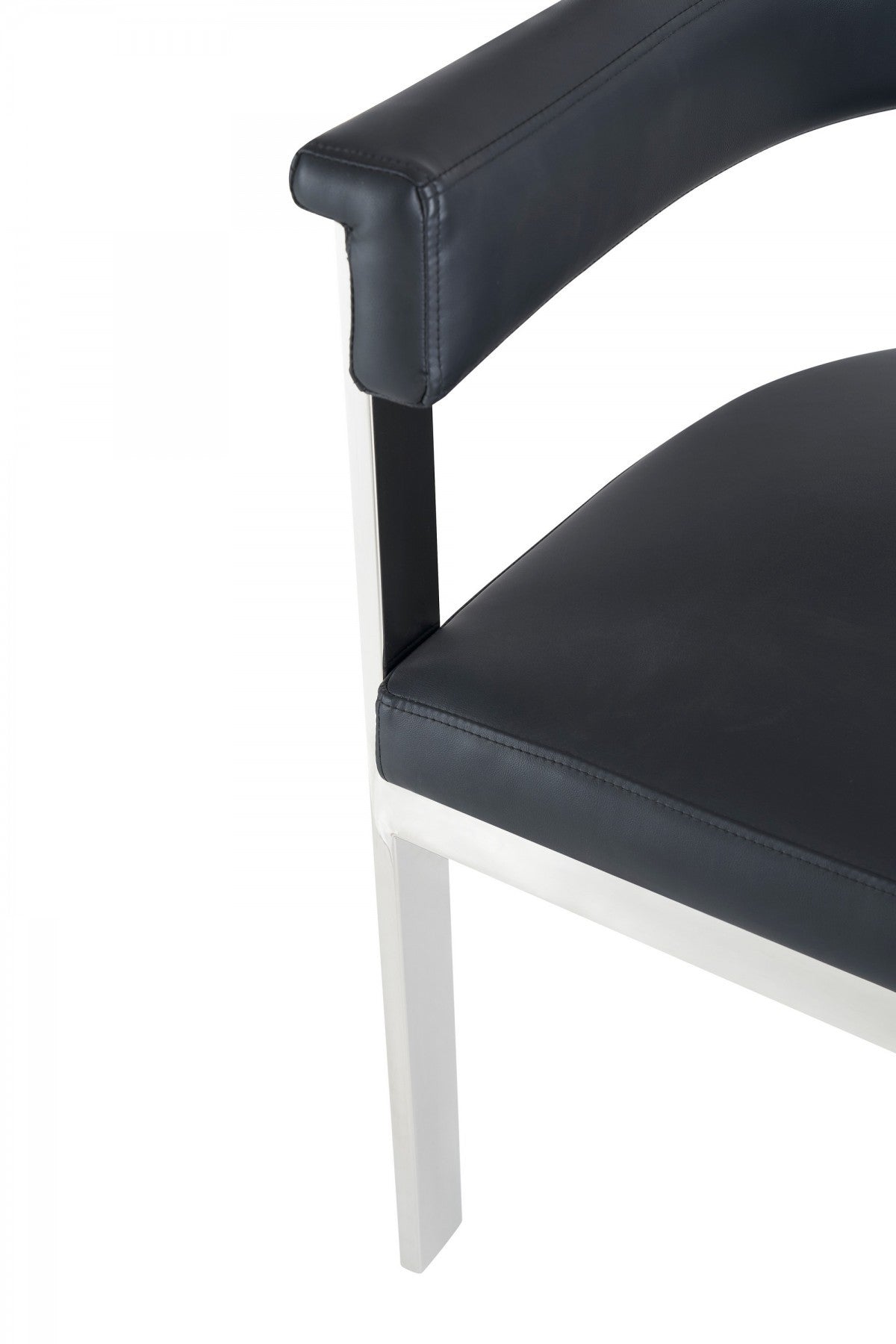 Black Silver Dining Chair By Homeroots | Dining Chairs | Modishstore - 6