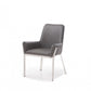 Grey Faux Leather Dining Chair By Homeroots | Dining Chairs | Modishstore